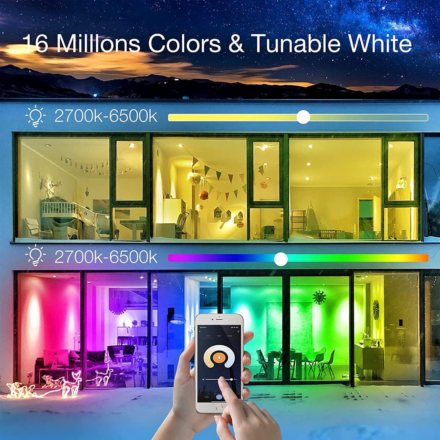 Hot selling RGB CCT 7W 9W 10W smart bulb E26 E27 B22 wifi rgb smart led light bulb for apps