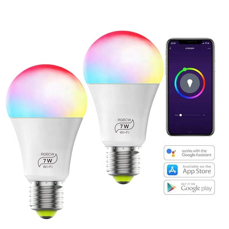 9w Rgb Magic Light Bulb Lamp Wake-up Lights Compatible With Alexa And Google Assistant