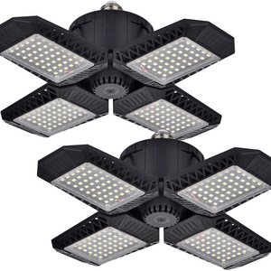 New Model 120W Four Foldable Leaves4  blades Motion Sensor Bright LED High Bay Light For Garage Ceiling Lamp Use Garage Light