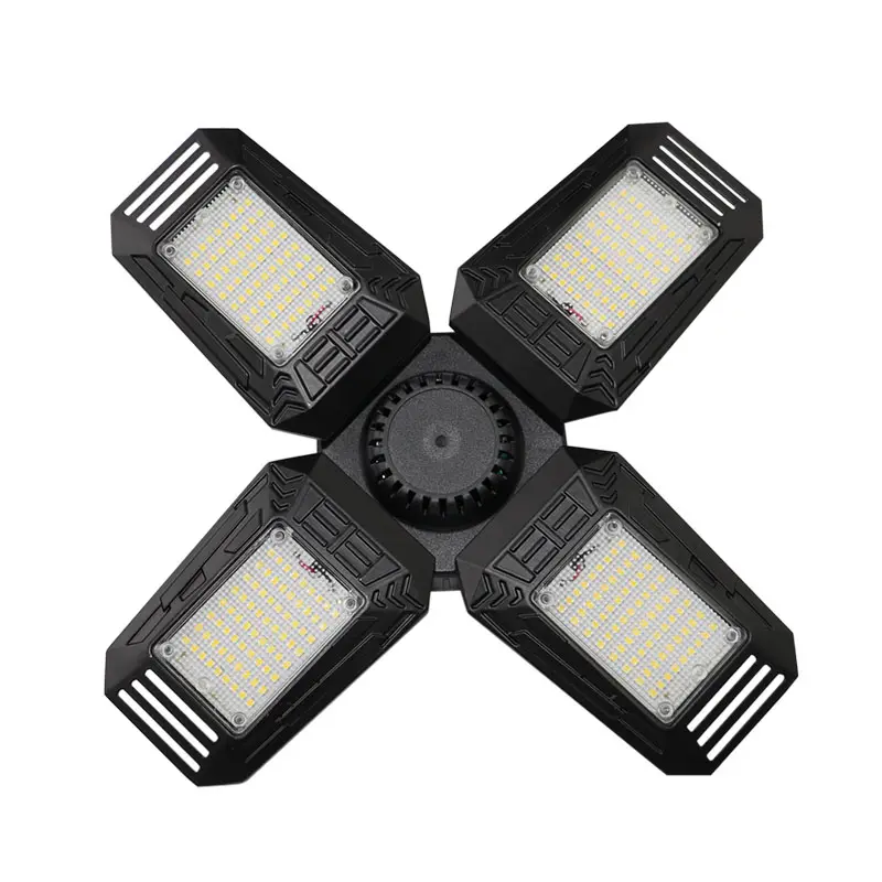 New Model 120W Four Foldable Leaves4  blades Motion Sensor Bright LED High Bay Light For Garage Ceiling Lamp Use Garage Light