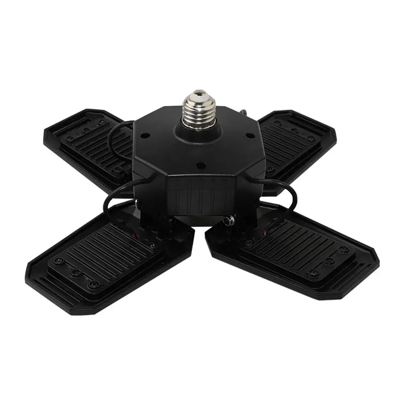 New Model 120W Four Foldable Leaves4  blades Motion Sensor Bright LED High Bay Light For Garage Ceiling Lamp Use Garage Light