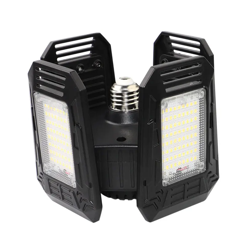 New Model 120W Four Foldable Leaves4  blades Motion Sensor Bright LED High Bay Light For Garage Ceiling Lamp Use Garage Light