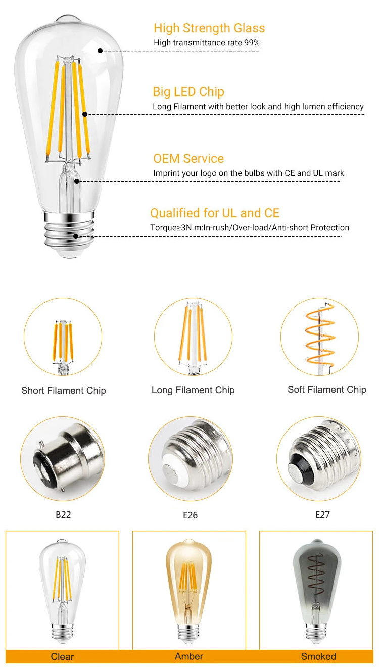 220v House Used Led Filament Bulb Glass Filament Bulb Led Globe Filament Foco Lamp