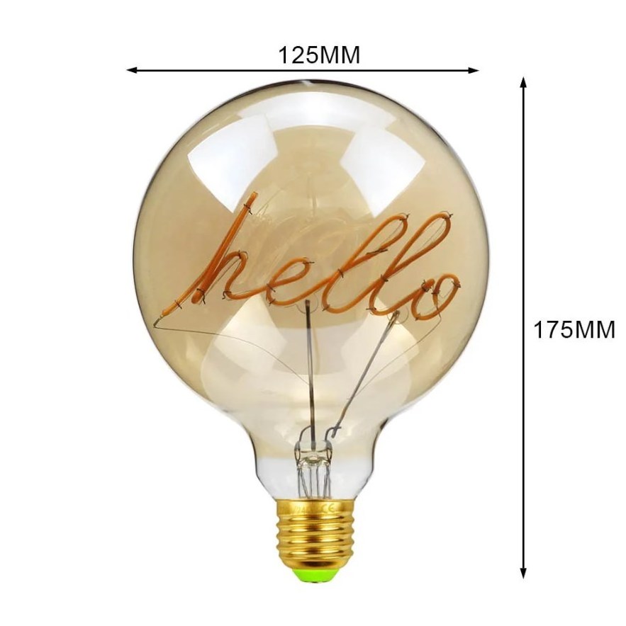 Letter Led Light Atmosphere Lamp Glass Text Vintage Light Bulb 220-240v Led Filament Bulb