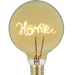 Letter Led Light Atmosphere Lamp Glass Text Vintage Light Bulb 220-240v Led Filament Bulb