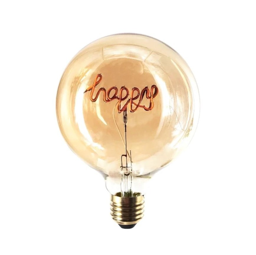 Customized 110V 220V E27 Word Happy Love Heart Dimmable G125 Led OEM Decoration Letter Filament Bulb