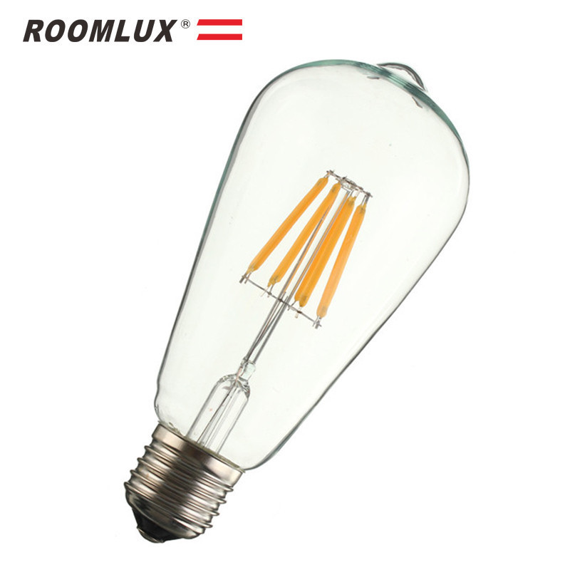 LED Filament Bulbs E27 Warm Yellow Chandelier Vintage ST64 Filament Lamp Bulb