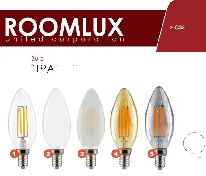 Vintage Edison E12 5000K Candelabra Vintage C35 CA35 Retro Light Edison Warm White LED Filament Bulb