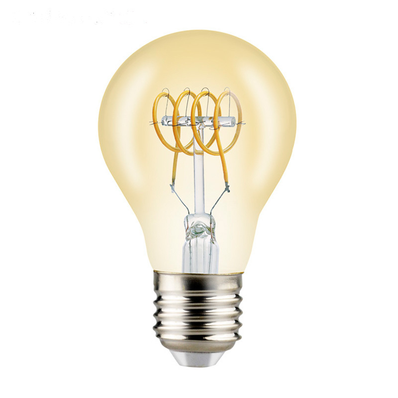 2200K 2700K Amber Warm White Flex Filament Led Bulb Dimmable A60 G80 E27 Soft Filament Led Bulb