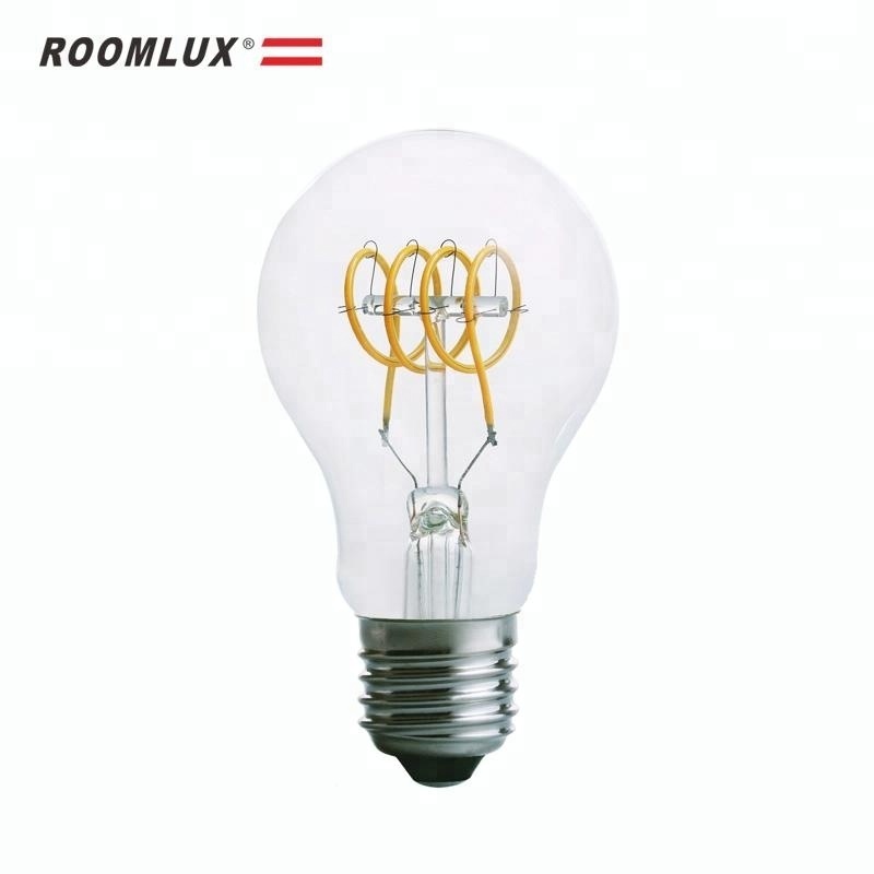 2200K 2700K Amber Warm White Flex Filament Led Bulb Dimmable A60 G80 E27 Soft Filament Led Bulb