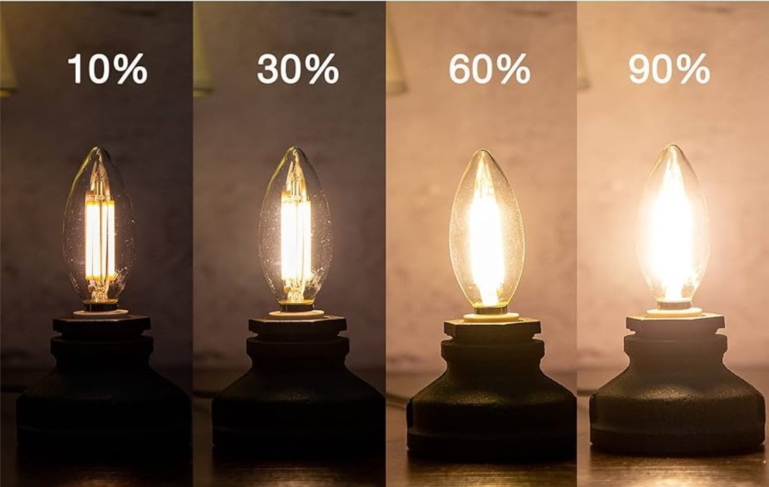 Dimmable E12 Candelabra LED Bulbs 5W (50W Equivalent) 4000K Daylight 600LM C35 Led Filament Bulb