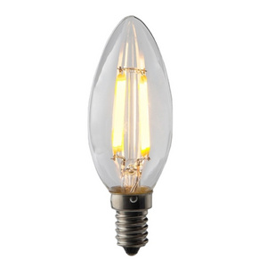 Dimmable Candelabra Led Light Flame Tip Shape 5W 50W Equivalent E14 C35 Candle Filament Bulb