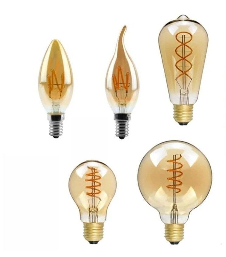 Bright White Vintage LED Spiral Filament Globe Light 110V 220V Soft Filament Led Bulb For Home