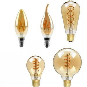 Bright White Vintage LED Spiral Filament Globe Light 110V 220V Soft Filament Led Bulb For Home