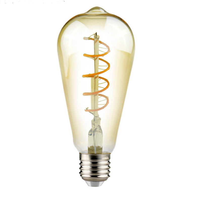 Bright White Vintage LED Spiral Filament Globe Light 110V 220V Soft Filament Led Bulb For Home