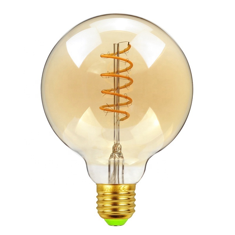 Bright White Vintage LED Spiral Filament Globe Light 110V 220V Soft Filament Led Bulb For Home