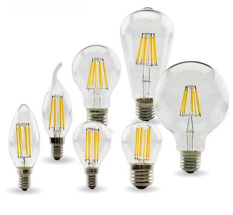 E27 AC110V/220 2W/4W/6W/8W Vintage Edison Candle Shape Led Filament Light Bulb