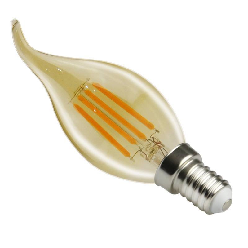 110V AC 2W 4W 5W Glass Non-flicker C35 C35T Led Filament Bulb E14 E27 E12