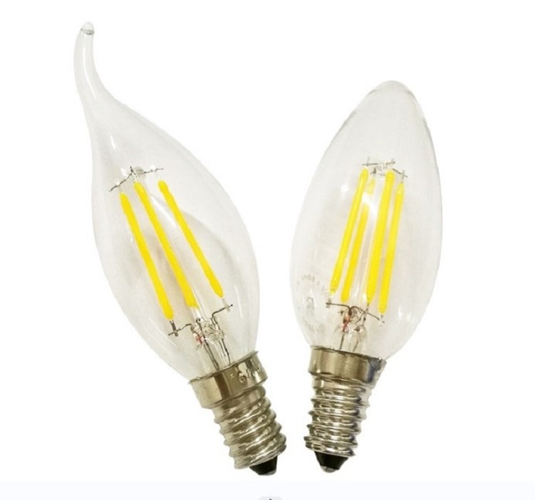 E14 C35 C35T 2w 4w 5w LED Filament Candle Light Bulbs Flame Tip Led Filament Bulb