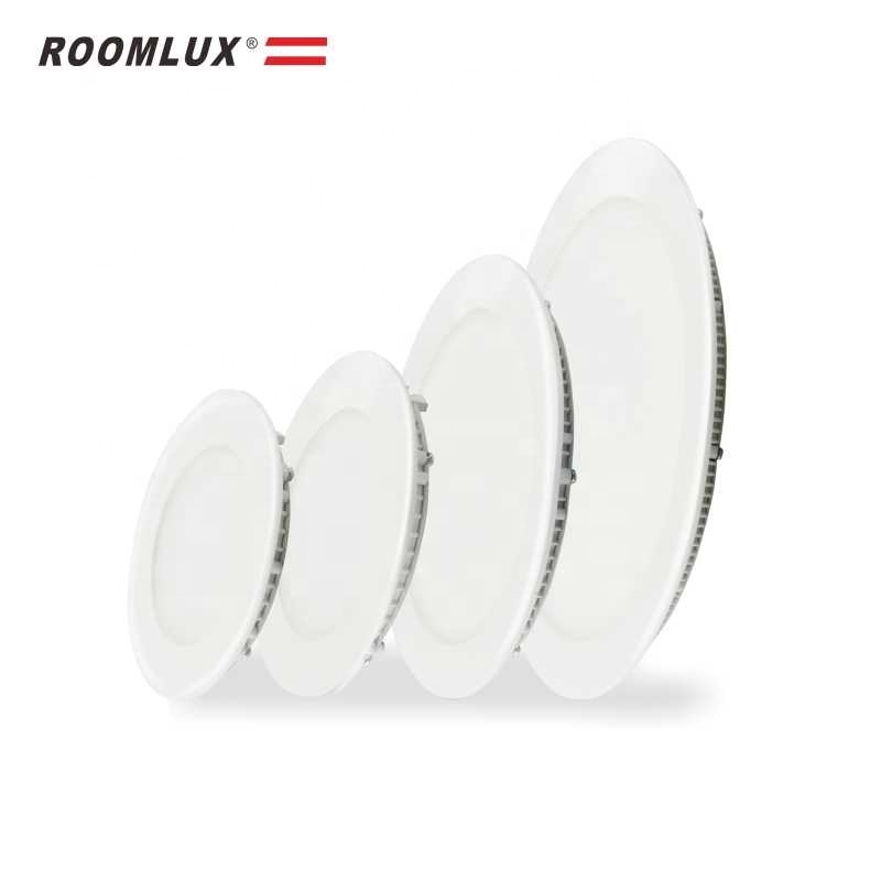 Thin Hotel Office Lighting 2835smd Chip Square Round Recessed Round Ultra Slim Led Panel Lights Ceil