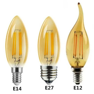 110V AC 2W 4W 5W Glass Non-flicker C35 C35T Led Filament Bulb E14 E27 E12