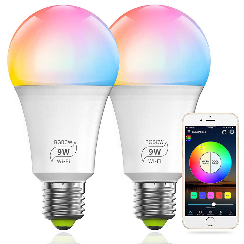 HOT sale LED bombillas inteligentes Smart Bulb light RGB WiFi BULB 12W with Alexa google Dimmable