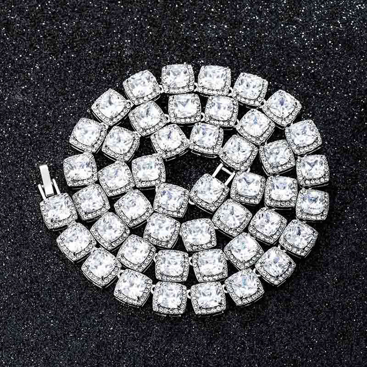 Wholesale Cuban Link Chain Moissanite Diamond 925 silver Tennis Cuban Link Chain Hip Hop Jewelry For Men