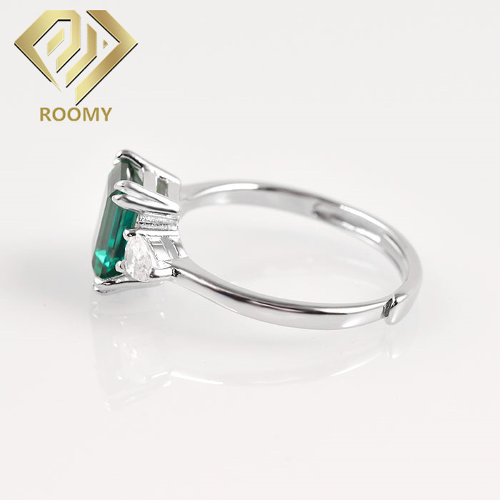 Room Best Selling 925 Sterling Silver Rings Lab Grown Emerald Ring Fashion Jewelry