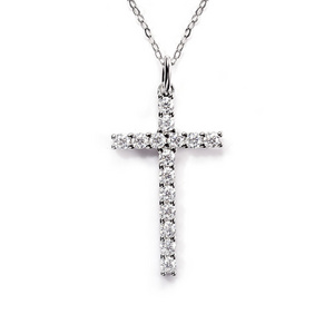 Fashion Jewelry 925 Sterling Silver Custom Gemstone Diamond Cross Pendant Necklace VVS Moissanite Pendant