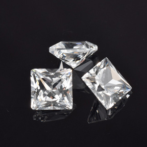 ROOMY 5A loose gemstones synthetic white sapphire lab created white sapphire square princess cut gems