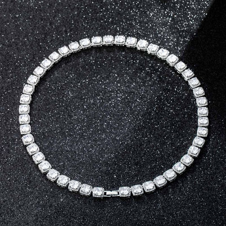 Wholesale Cuban Link Chain Moissanite Diamond 925 silver Tennis Cuban Link Chain Hip Hop Jewelry For Men