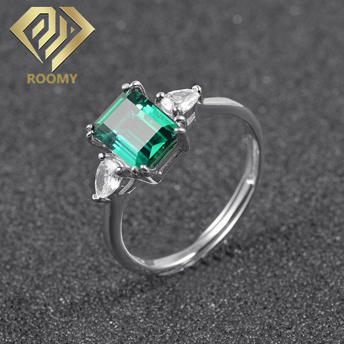 Room Best Selling 925 Sterling Silver Rings Lab Grown Emerald Ring Fashion Jewelry