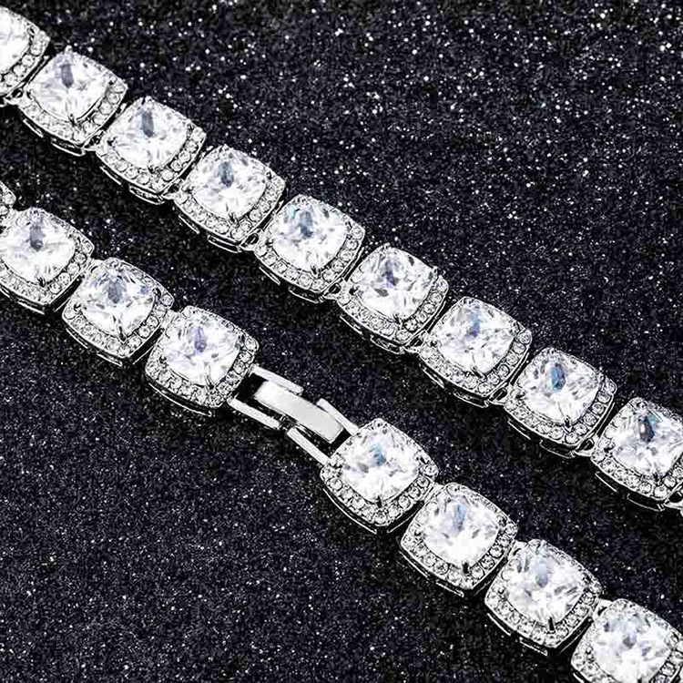 Wholesale Cuban Link Chain Moissanite Diamond 925 silver Tennis Cuban Link Chain Hip Hop Jewelry For Men