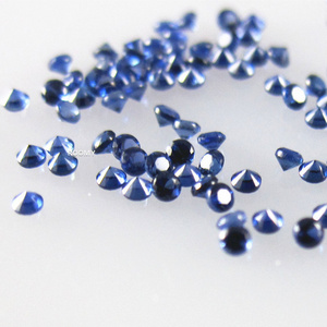 round diamond cut lab grown blue sapphire stone 1mm 2mm synthetic sapphire corundum