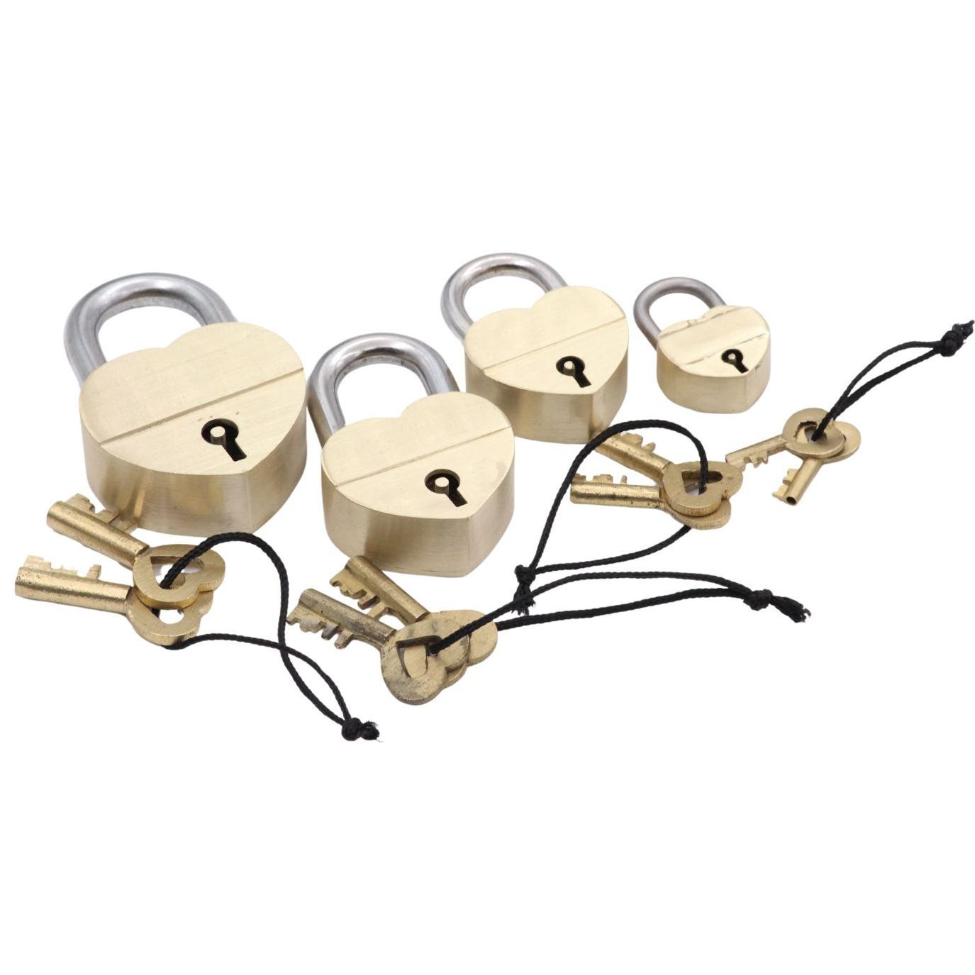 RII Solid Brass Personalized Engravable Heart Shape Padlock with Key Love Lock Wedding Gift Lock (3 Inch)