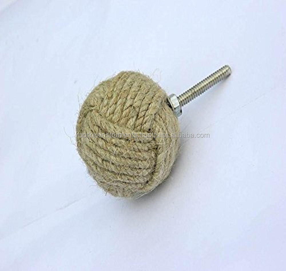 Nautical Jute Rope Door Knobs/Rope Knot Drawer Pulls /Pull and Push Handle Knobs for Cabinets Cupboards lot of 10