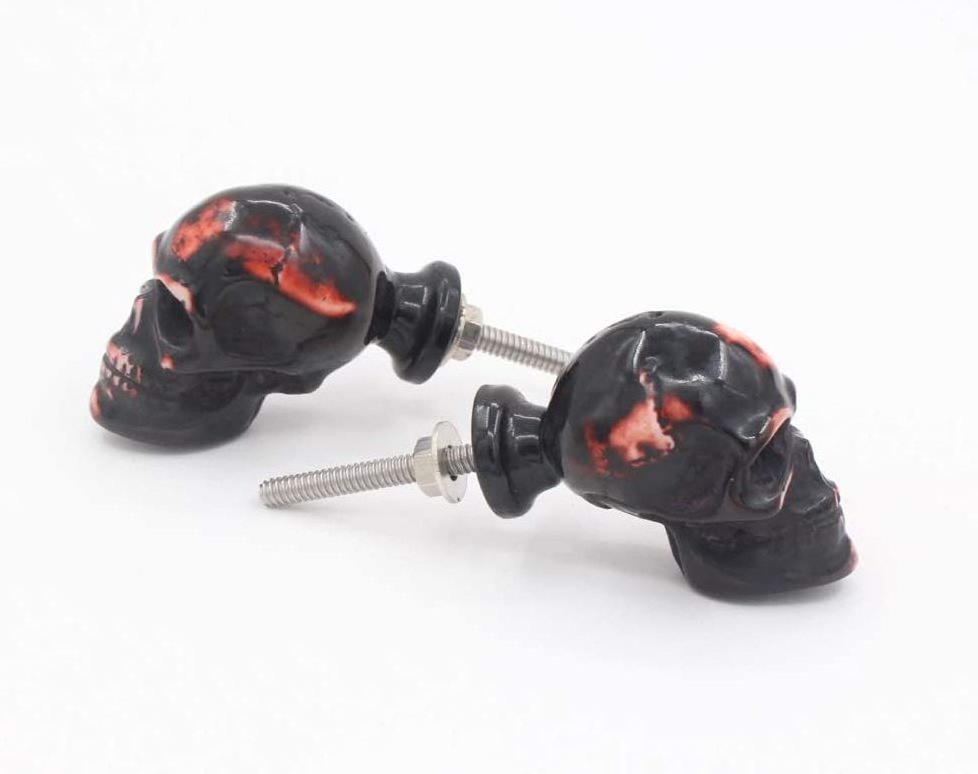 Home Decor- Skull Knob Decorative Resin Dresser Knob for Furniture, Chest of Drawres, Cupboard, Nursery Drawer and Cabinet Pull