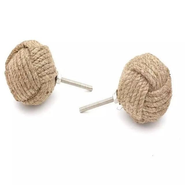 Natural Jute Rope Knot Knobs For Furniture- Drawer/ Cabinet Pulls Knobs- Elegant Home Decor