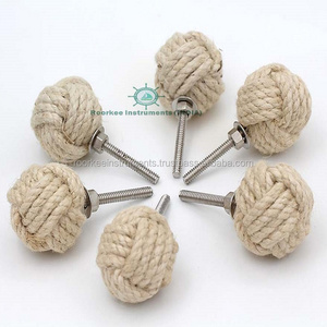 Nautical Decor Cabinet Door Knobs lot of 10  Cabinet Knobs white Jute Rope Knob Drawer Handles Wood Furniture Hardware