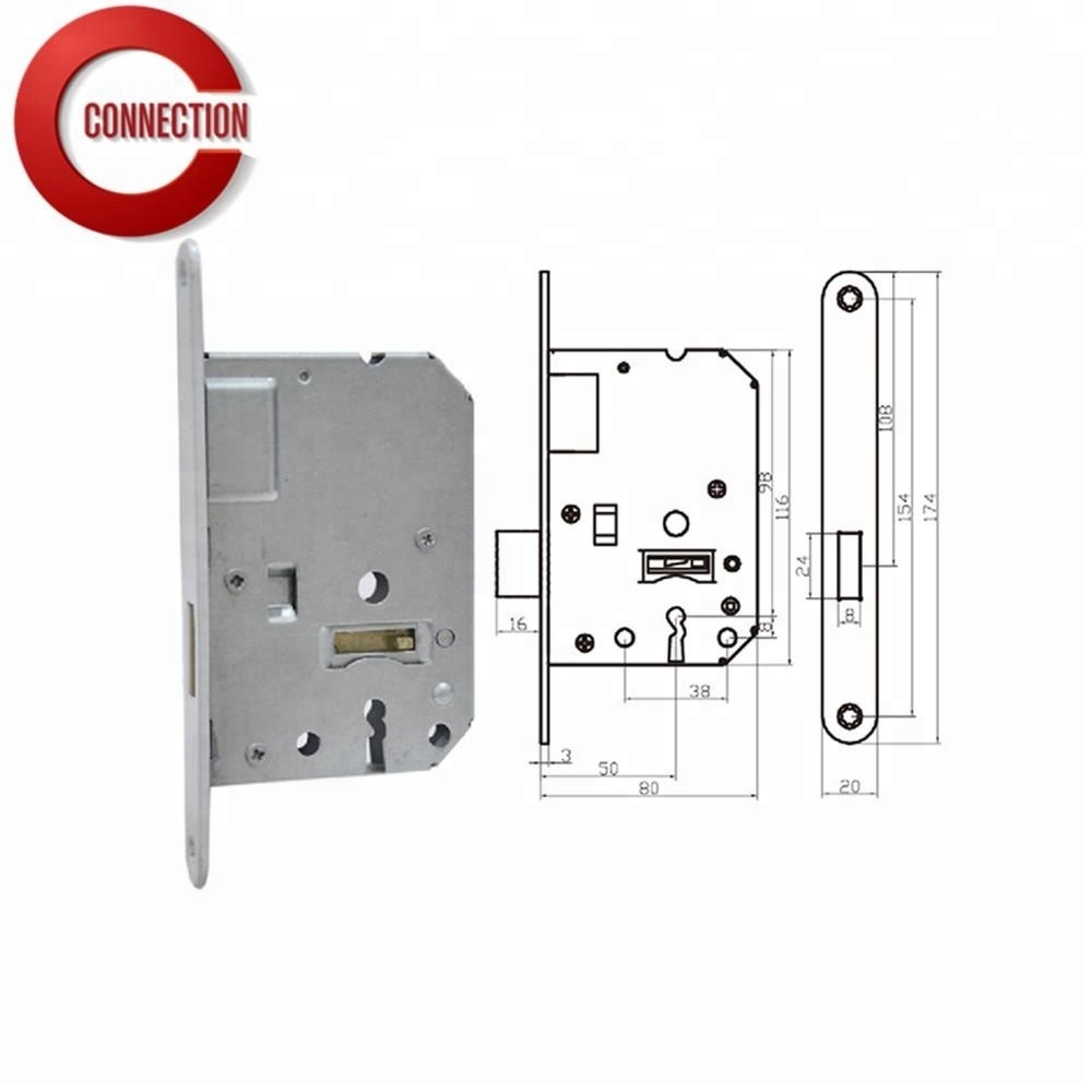 6512 Netherlands 50mm backset lock single latch driven by key