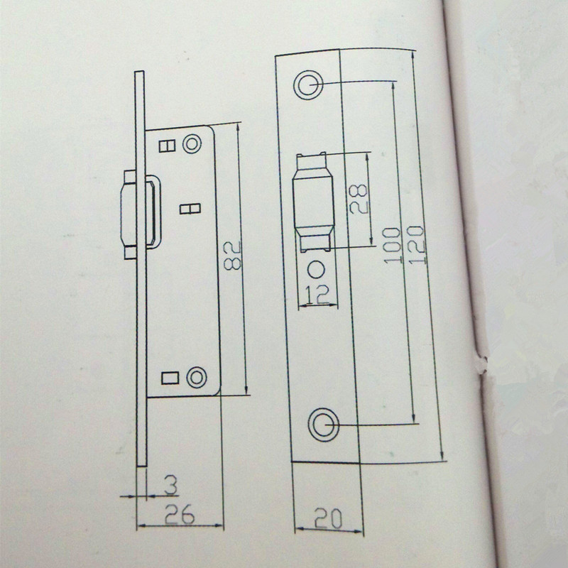 SY-1202 Mortise lock for sliding door roller shutter lock double swinging door lock