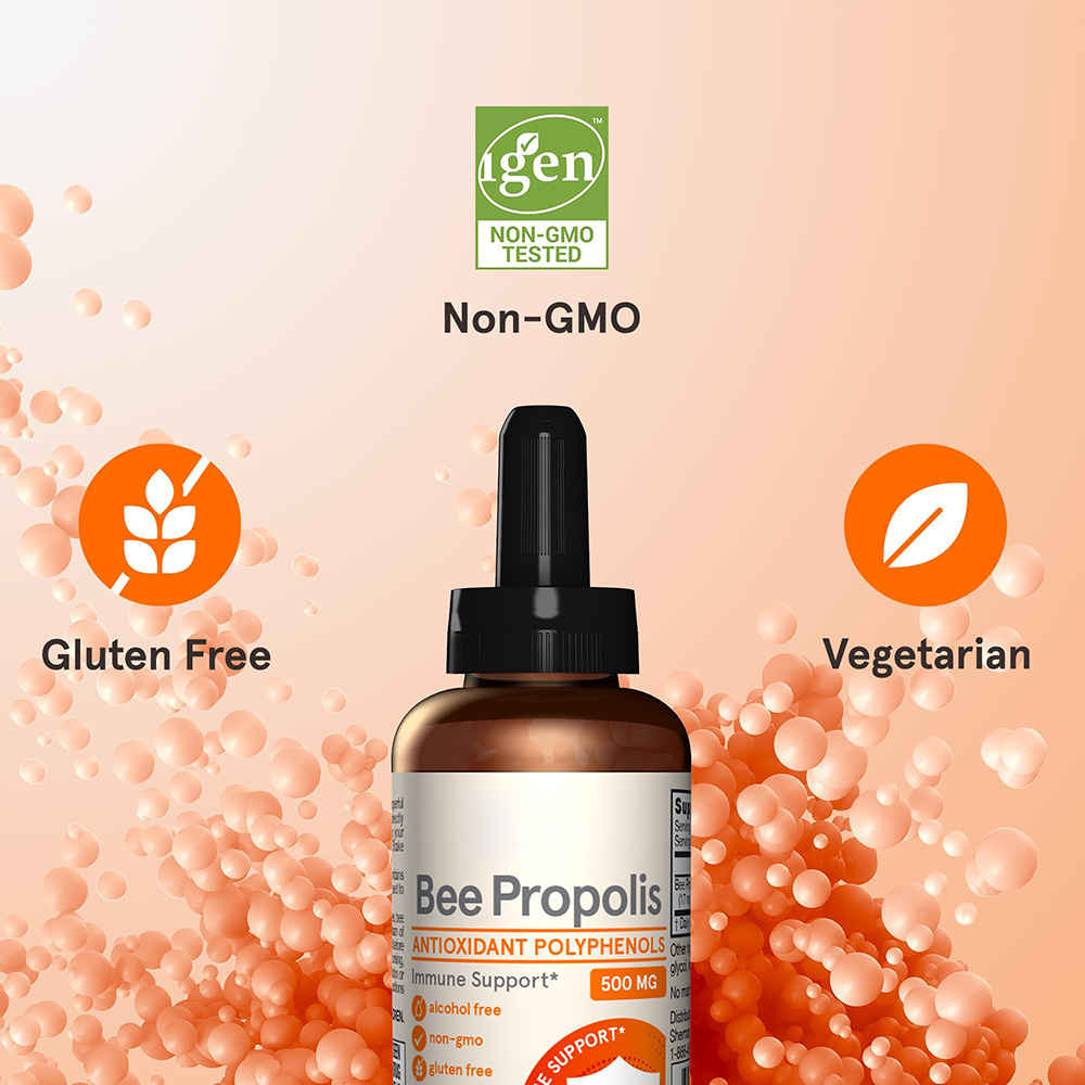 Bee Propolis  Oral Liquid For Native GMP-Compliant Quality Assurance Celiac-friendly Green alternatives