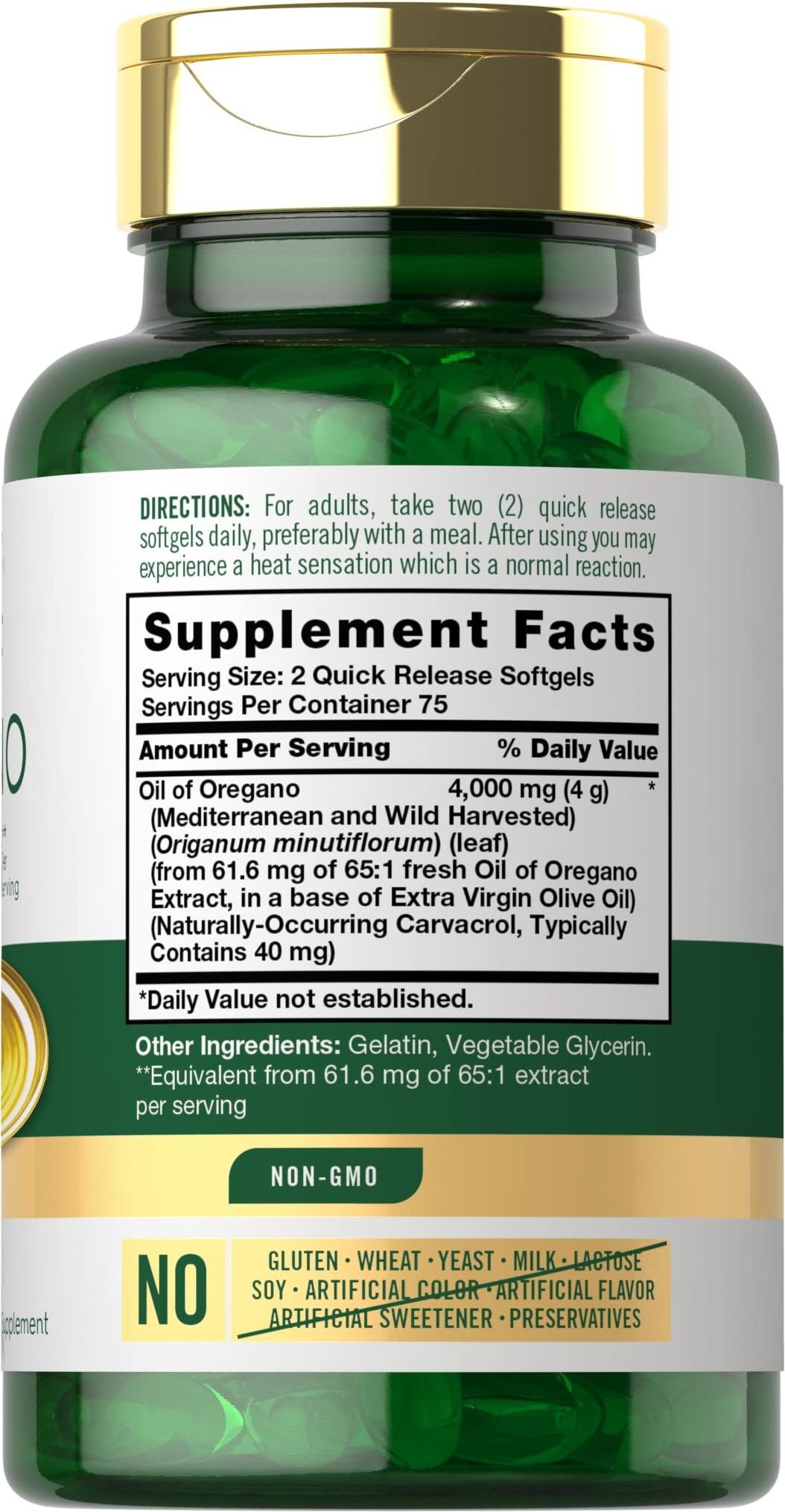 Oregano Oil Capsule For Naturalistic GMP-Certified Quality Assurance Celiac-conscious diet Cruelty-free