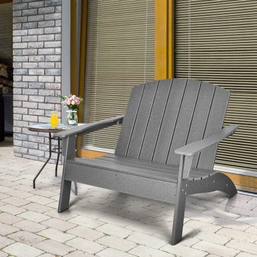 China factory weather resistant HDPE plastic wood Adirondack Bench outdoor funiture