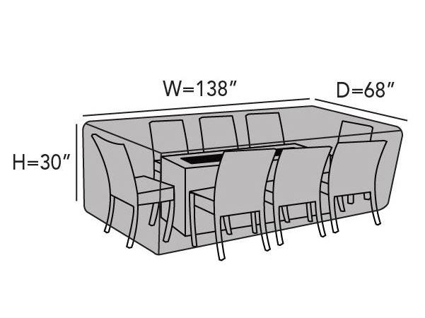 15 years factory weather resistant Rectangular Fire Pit Chair Set Cover outdoor furniture cover