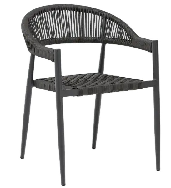 Nordic Leisure Outdoor Furniture Aluminum String Bistro Restaurant Home Bar Woven Braided Cafe Rope Dining Chair For Garden