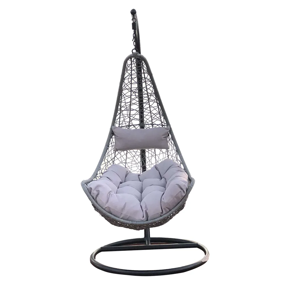 Wholesale Hotel Garden Adult Metal Frame Detachable Rattan Patio Hanging Swing Chair With Stand