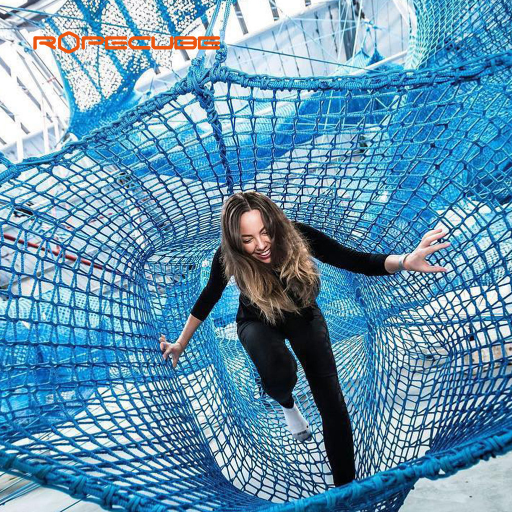 ROPECUBE Indoor Rainbow Rope Net Weaving  Creative Ant Cave Labyrinth Non-standard Interactive Unpowered Climbing Amusement Park