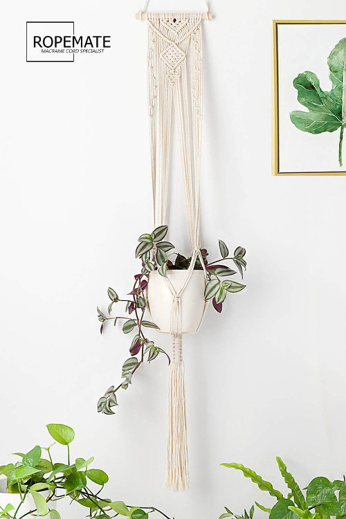 Macrame Plant Hanger Indoor Outdoor Hanging Planter  Cotton Rope,Plant Hanger Macrame