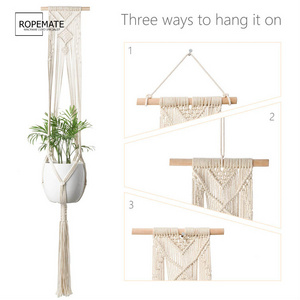 Macrame Plant Hanger Indoor Outdoor Hanging Planter  Cotton Rope,Plant Hanger Macrame